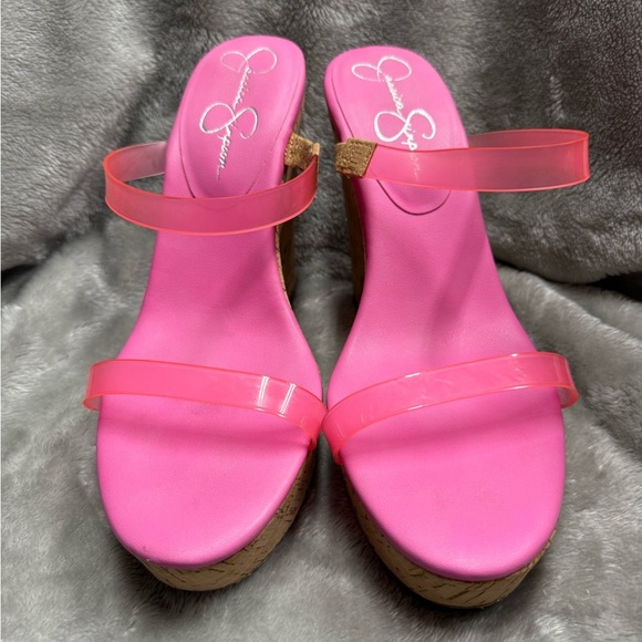 Jessica Simpson Pink Wedge Sandals - Picture 8 of 9